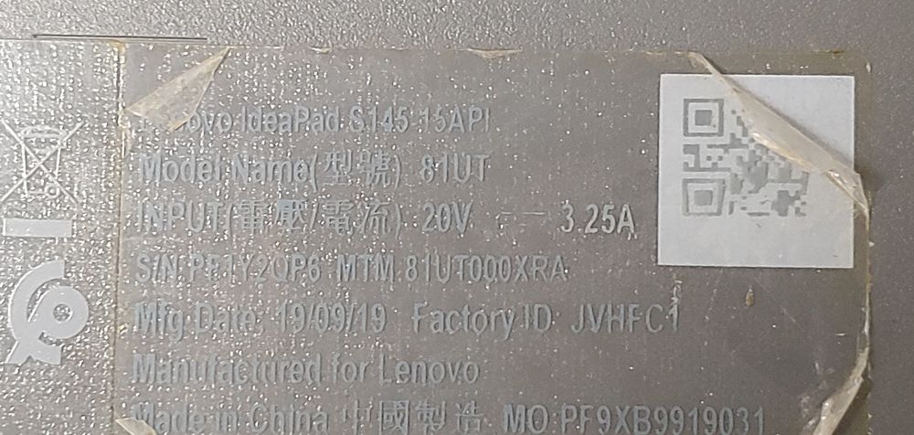 Ноутбук Lenovo IdeaPad S145-15api (з дефектом)