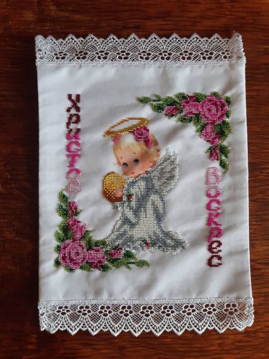 Вишитий рушник на кошик