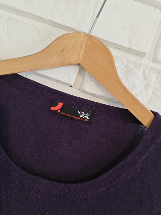 Merino wool fioletowy melanżowy wełniany sweter męski merino wool 5xl