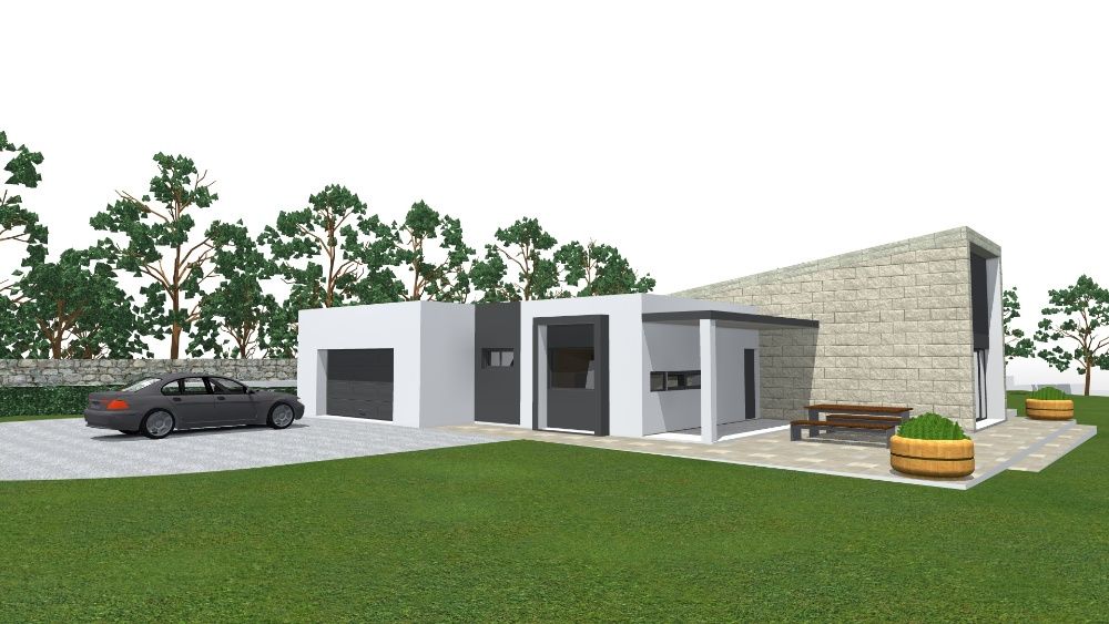 Modelação 3d de edifícios e espaços interiores.