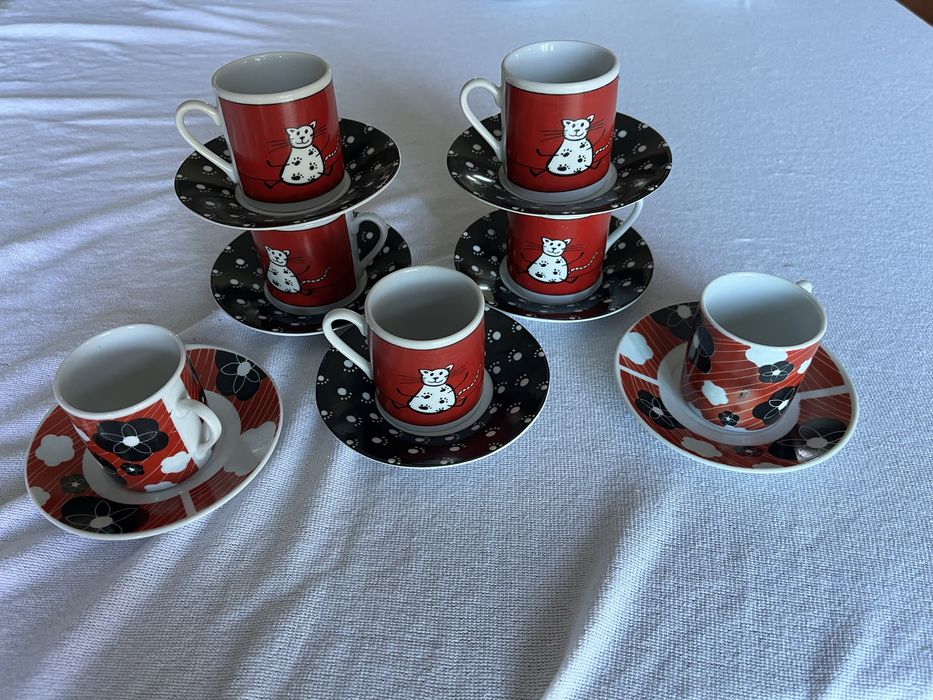 Conjunto de 7 chavenas de cafe