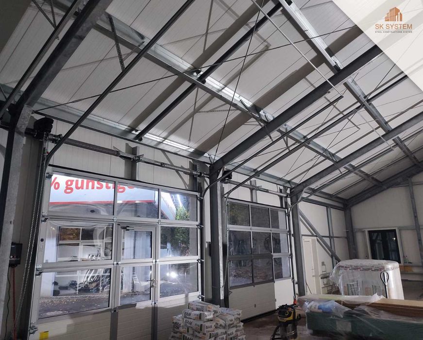Hala 220 m2 stalowa magazyn warsztat płyta konstrukcja SK SYSTEM