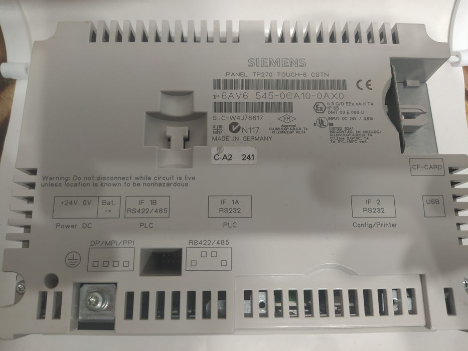 Siemens hmi ktp 6AV6 545-0CA10-0AX0 Panel TP270 s7 300 step7 simatic