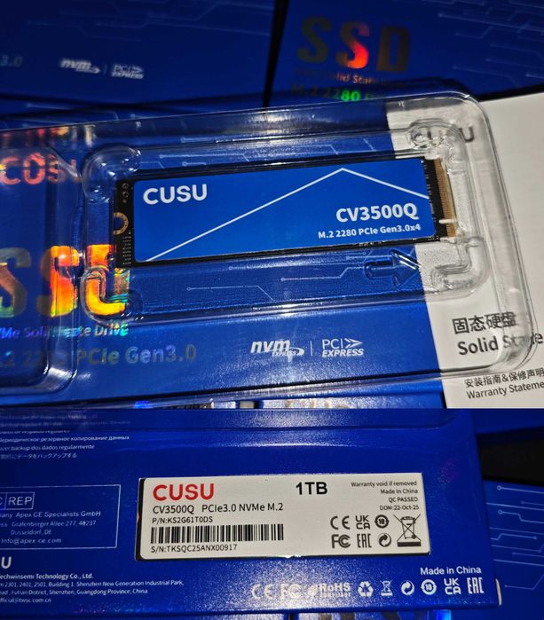 SSD M2 NVMe 2280 SATA2.5 128/250/500/1000 ГБ PCI-e 3.0  швидкісні ssd