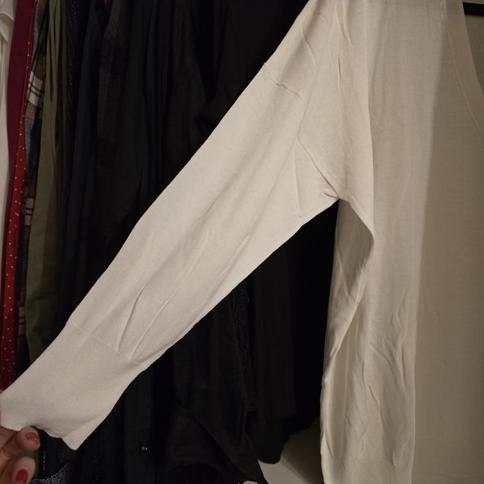 Bluzka Zara biała oversize bawełna wiskoza luźny krój