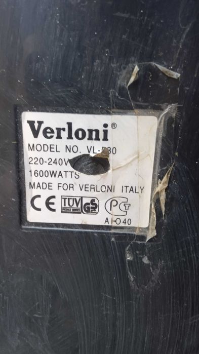 Пылесос Verloni/ Италия. Без шланга. Нерабочий.
