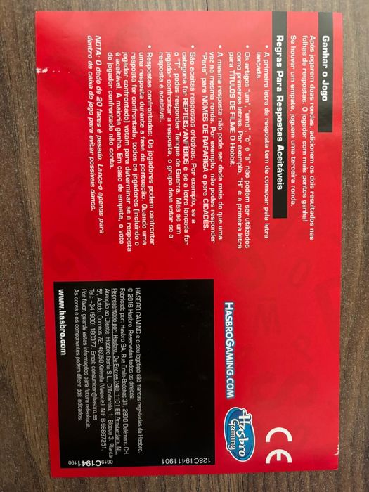 Scattergories - jogo Educativo (Hasbro) +12 Anos