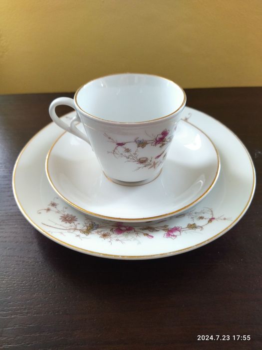 Trio porcelanowe KPM stary Śląsk