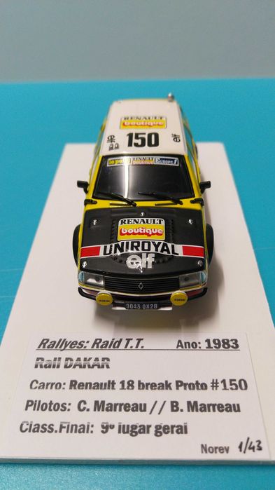 Renault 18 break Proto #150: Rali Dakar 1983 - Miniatura Norev escala 1/43