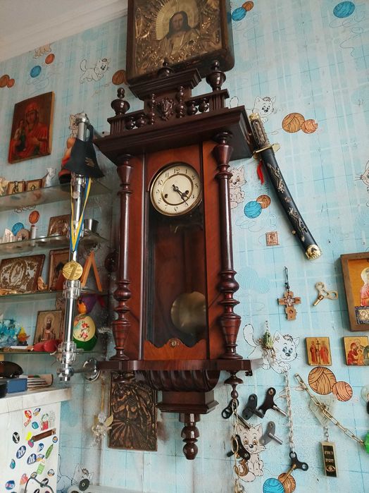 Часы настенные старинные JUNGHANS ОРИГИНАЛ механика антиквариат