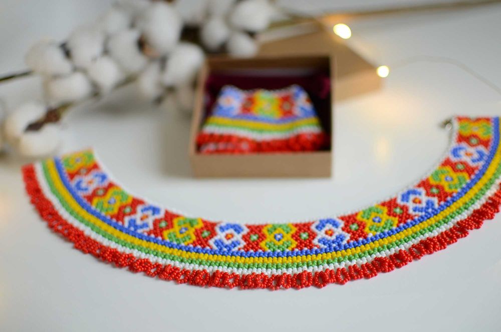 Силянка - прикраса з бісеру; Sylianka Naszyjnik Koraliki