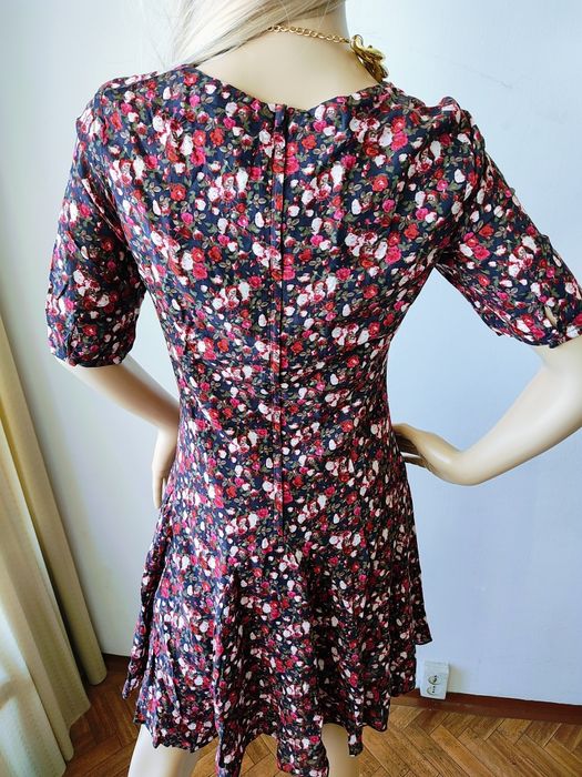 H&M sukienka w kwiaty falbaniasta 36 romantyczna lekka na co dzień