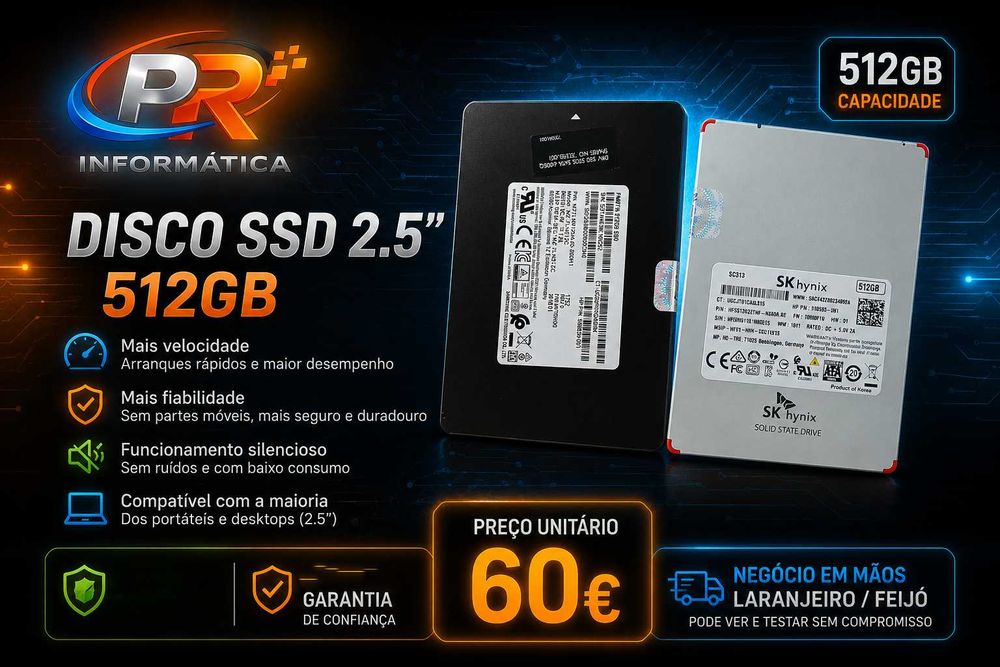 SD 512GB 2.5" – Série Profissional de Alto Desempenho