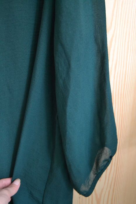 Zielona sukienka mgiełka luźna suwak z tyłu  ~ L 40