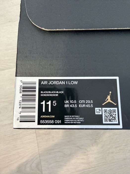 Nike Air Jordan 1 Low Tripple Black