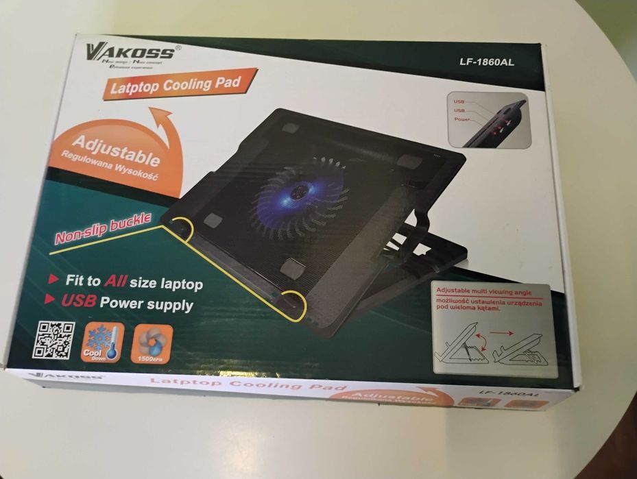 Podstawka chłodząca VAKOSS do laptopa 17 cali LF-1860AL Czarny