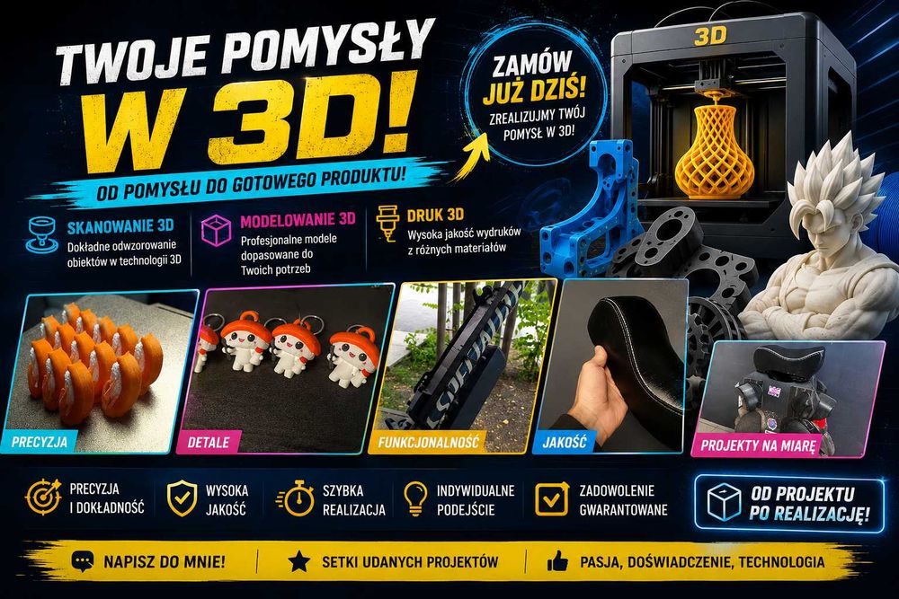 Druk 3D ,Modelowanie 3D i Skan 3D | Szybko i Profesjonalnie