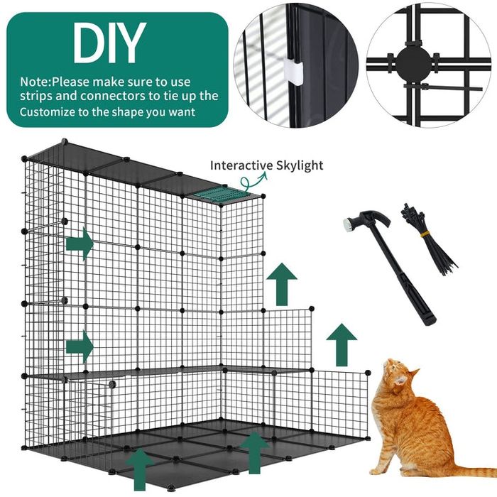 YITAHOME Cat Cage Indoor 3-рівнева клітка для котів та дрібних тварин