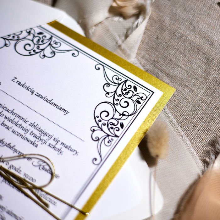 Zaproszenia na studniówkę ANTYCZNE ZŁOTO