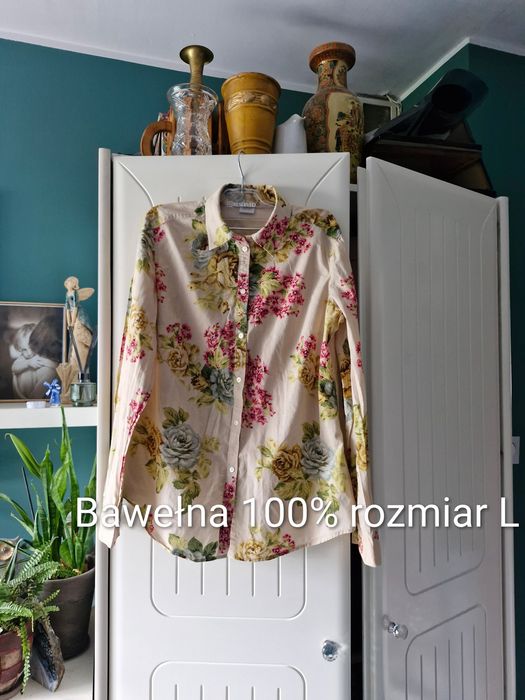 Esprit L bluzka koszula bawełna kwiaty