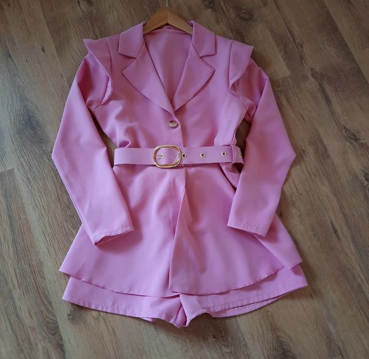 Kombinezon-sukienka z paskiem xs s m