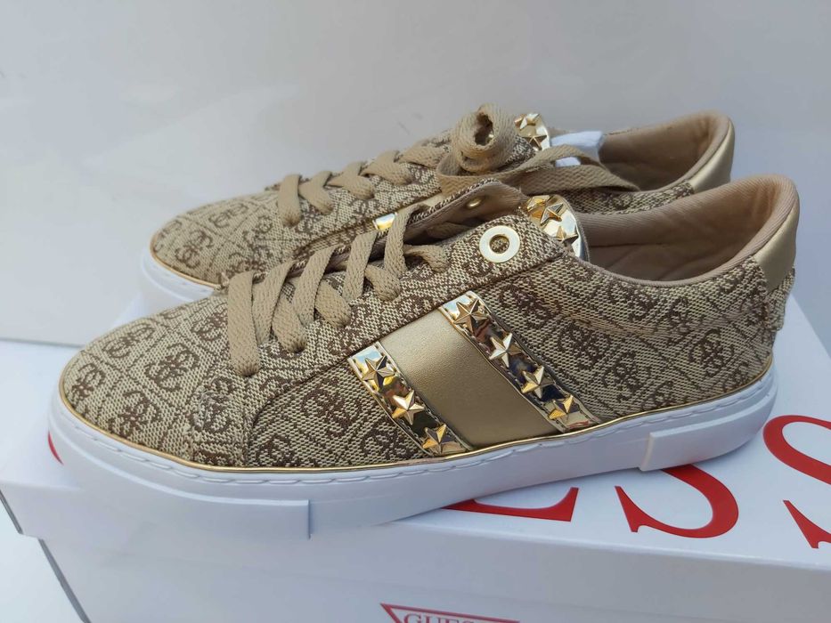 NOWE buty złote sneakersy GUESS trampki tenisówki rozmiar 36