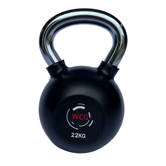 Гиря 22 кг прогумована обрезинена з хромованою ручкою Гирі Гири