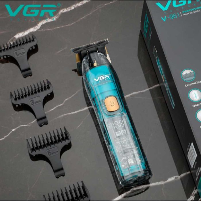 Машинка для стрижки волос триммер для бороды VGR V-961 LED дисплей