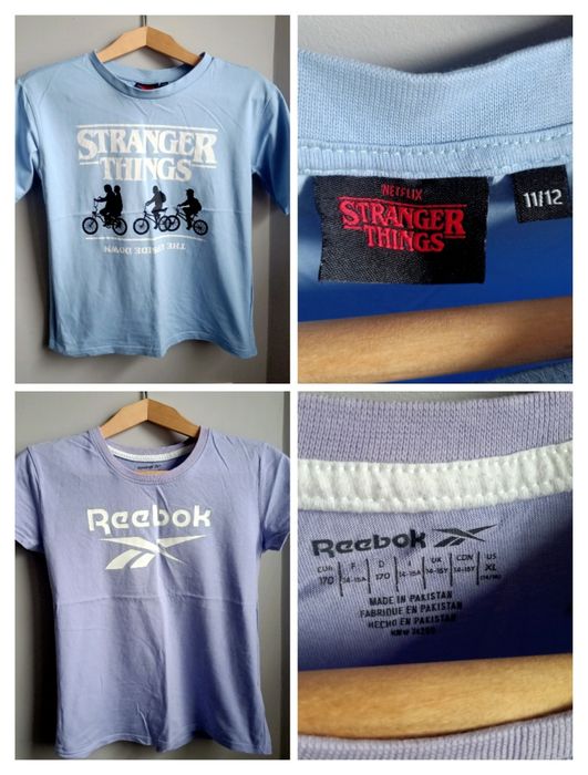 Zestaw koszulek bluzeczek t-shirt Reebok stranger things Netflix