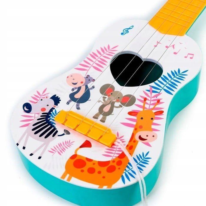 Zabawka ukulele 43cm dla dzieci drewniane struny metalowe