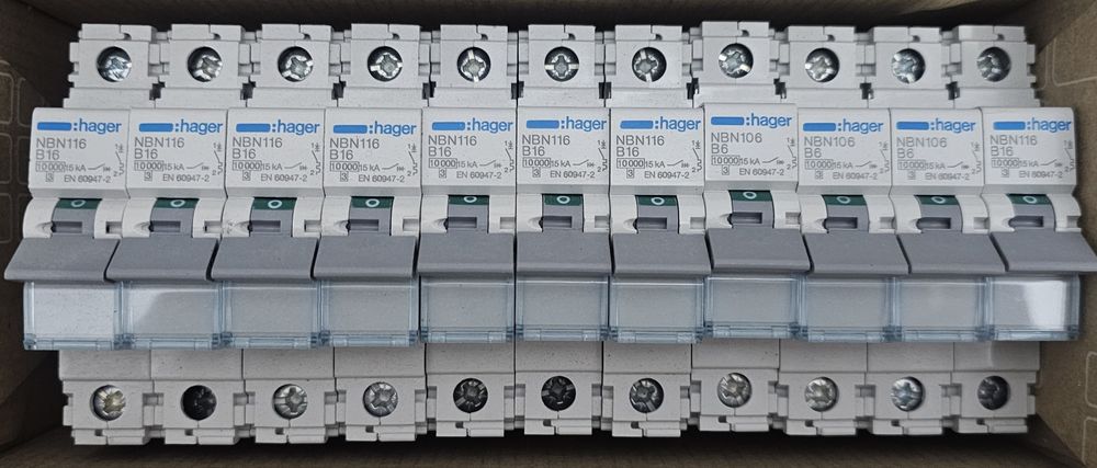 HAGER Wyłącznik nadprądowy 10 kA, 1 - biegunowy 16A NBN116