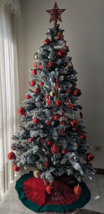 Árvore de Natal artificial com neve branco 180cm