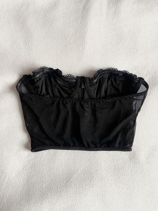 Чорний мережевний корсет