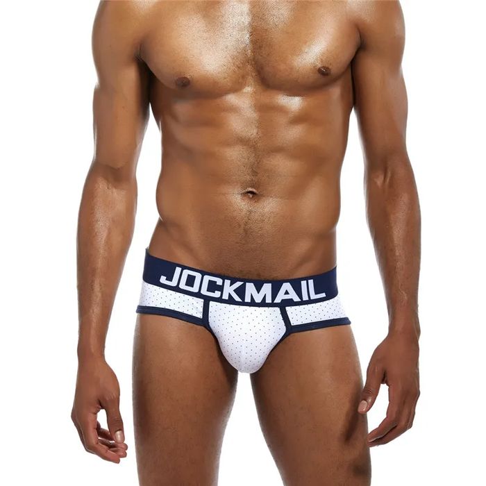 Męskie bawełniane slipy JOCKMAIL w kropki - L
