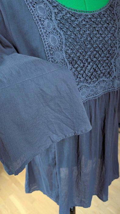 Malvin Bawełniana tunika boho z koronką