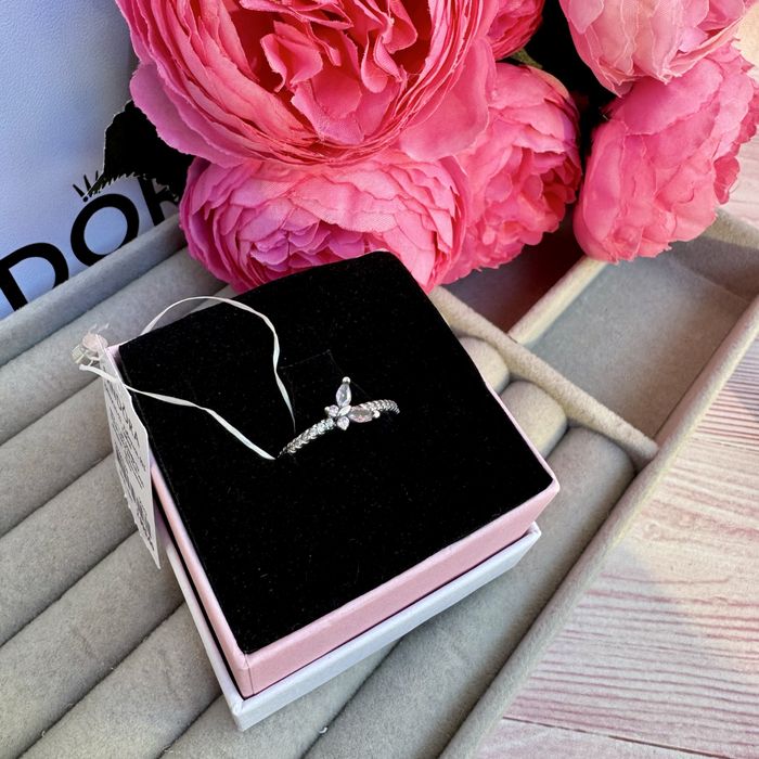 Каблучка Пандора Pandora оригінал кільце Кольцо «Рожевий метелик» нова