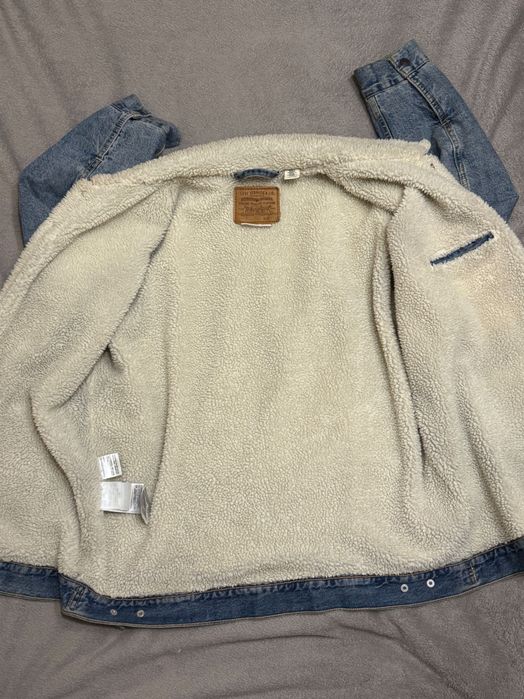 Levi’s Sherpa Trucker Jacket чоловіча джинсова куртка шерпа розмір xxl