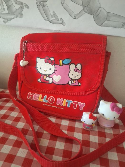 Conjunto hello kitty bolsa e figuras y2k sanrio original figuras sanrio lote
