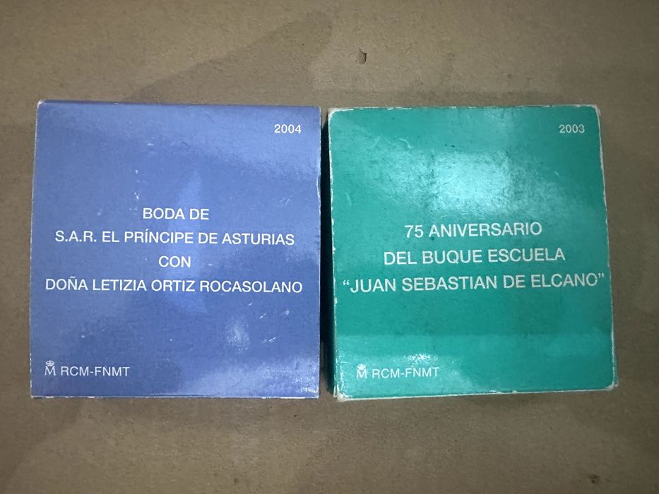 2 moedas 10 Euro Espanha Prata Proof