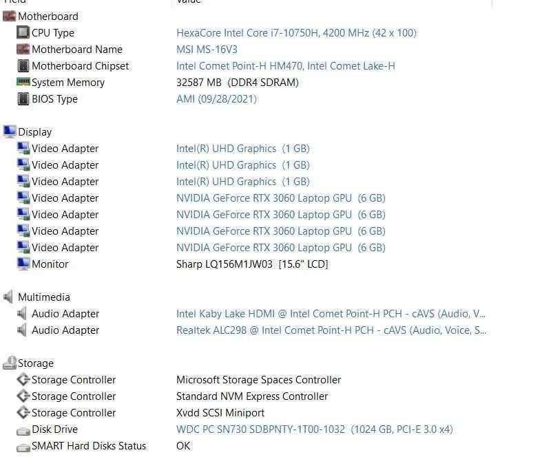 MSI GS66 Stealth 10UE intel i7 / RTX 3060 6Gb/ 32Gb DDR4 3200 / SSD1Tb