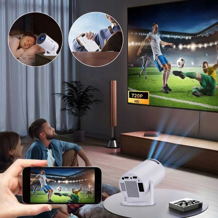 PROJEKTOR przenośny RZUTNIK obrotowy ANDROID - smart TV wifi FULL HD