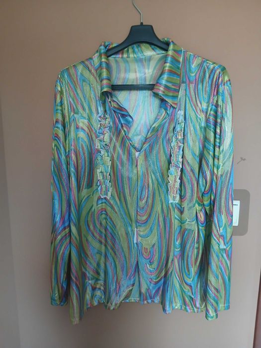 Śliczna bluzka koszulowa, koszula damska rozmiar 48/50/52. 5 XL