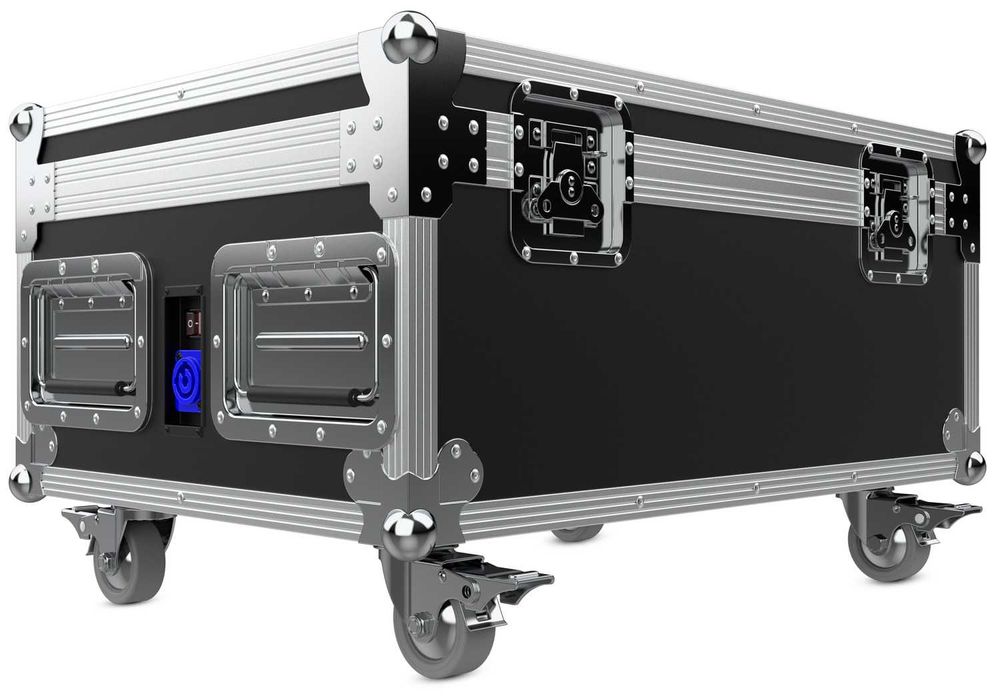 Conjunto de Iluminação Par LED Profissional (8 Projetores com Bateria e Flight Case)