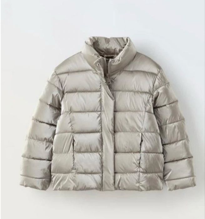 Срібляста демісезонна куртка для дівчаток Zara