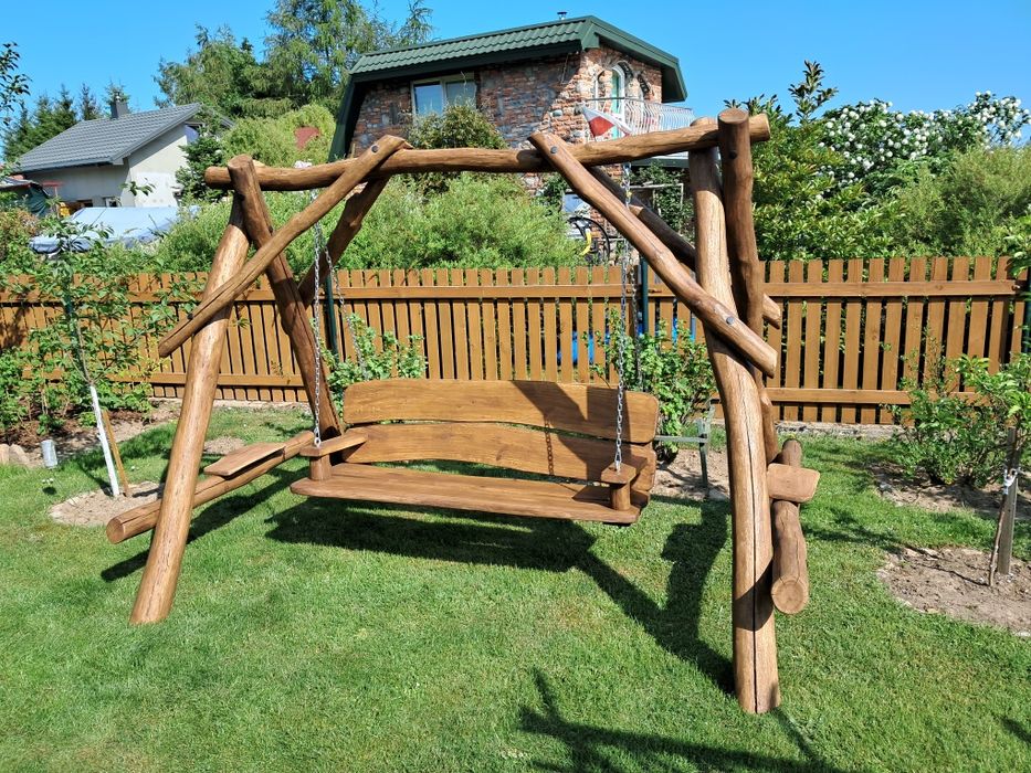 Huśtawka ogrodowa dębowa