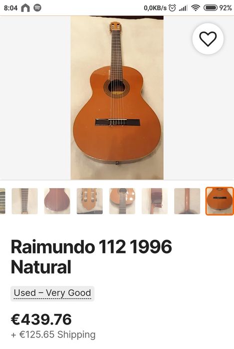 Guitarra clássica Raimundo de 1996 Natural