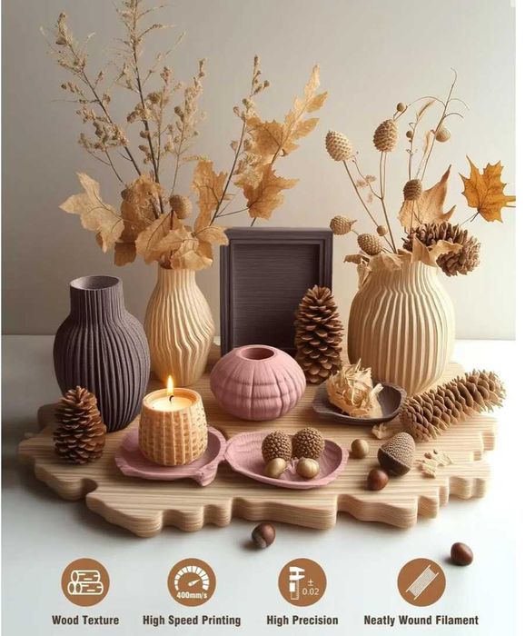 Пластик SUNLU Wood PLA філамент, з натуральним деревним волокном