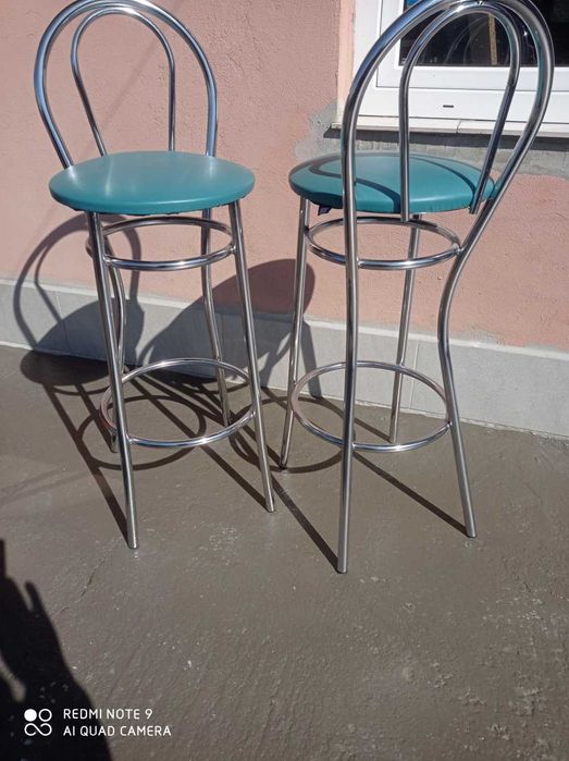 krzesła barowe chrom 2 sztuki
