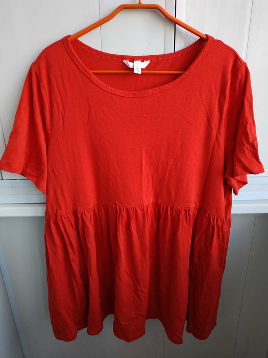 H&m mama туніка блуза червона розмір l модал бавовна hm для вагітних