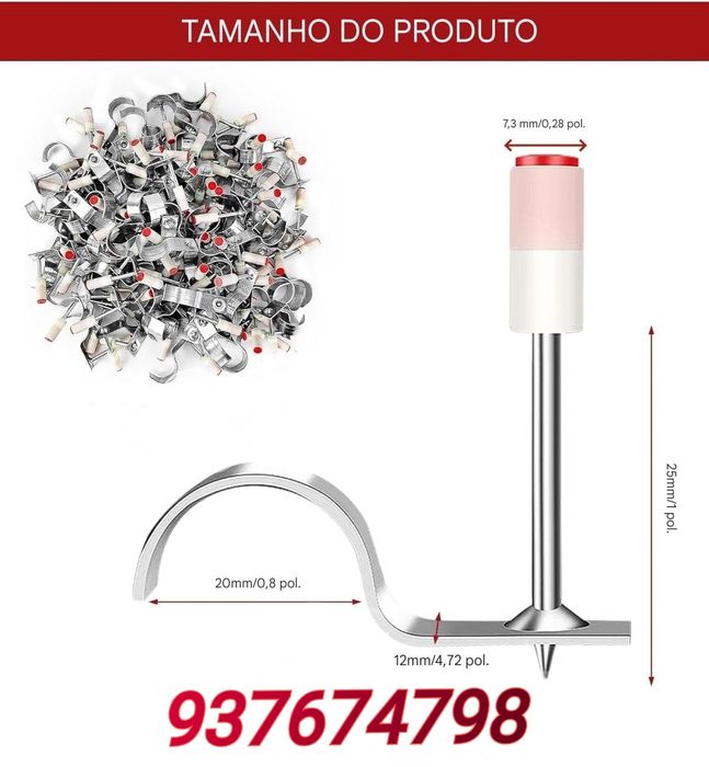 Pregos com ou sem braçadeira para pistola